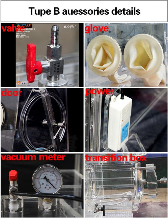 Acrylic Nitrogen Glove Box , Medical Lab Research Inert Gas Glove Box