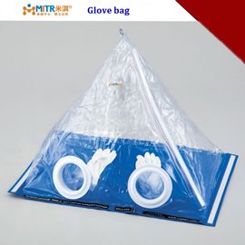 Lab Glove Box Testing Bag Pyramid Isolator Pvc Material In Blue