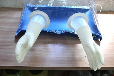Lab Glove Box Testing Bag Pyramid Isolator Pvc Material In Blue