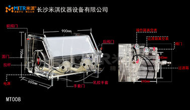 Portable Vacuum Glove Box , Mt008 Type C Gas Port Mini Glove Box