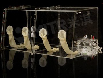 Custom Size Transparent Glove Box Type B 4 Glove Port With Power Strip