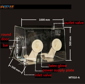 Crystal Clear Acrylic Lab Glove Box Bench Top Two Glove Port Type Mt010-A