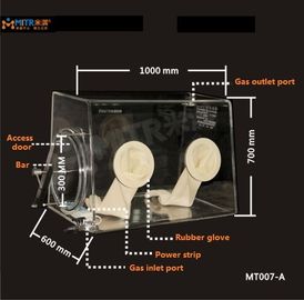 Clear Acrylic Lab Glove Box Two Glove Port For Magnetic Material Mt007-A