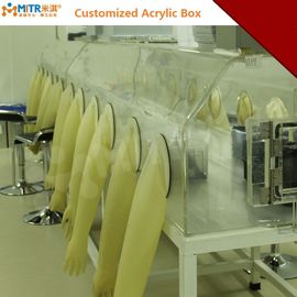 Multi Gloves Acrylic Glove Box , Science Research Chemical Glove Box 