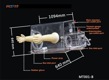 High Transparent Inert Gas Glove Box , Portable Glove Box Easy To Operate