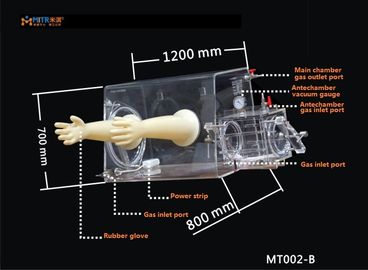 Durable Anaerobic Glove Box , Crystal Clear Table Top Glove Box Mt002 B