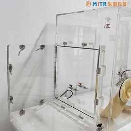 Mini Acrylic &amp; Plexiglass Vacuum Glove Box Customized For Lab Research